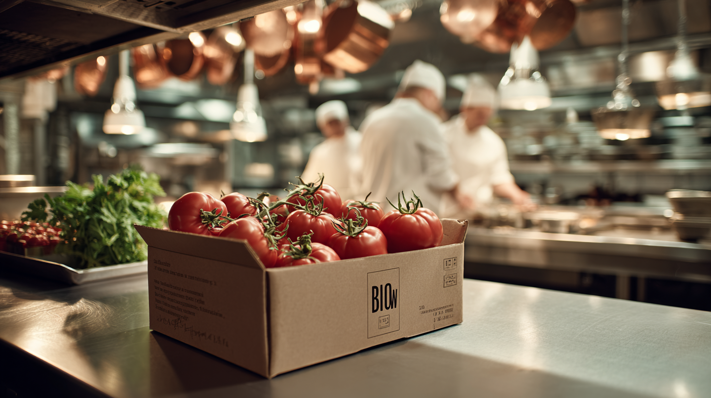 Biogrow vine tomatoes delivered to a professional restaurant kitchen